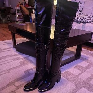 Girlfriend chunky over the knee boots